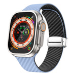 Dây đồng hồ khóa nam châm bạc sợi carbon, dành cho Apple Watch Series 9 45mm, dành cho Apple Watch Series 9 41mm, dành cho Apple Watch Ultra 49mm