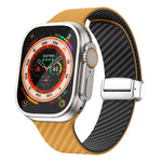 Dây đồng hồ khóa nam châm bạc sợi carbon, dành cho Apple Watch Series 9 45mm, dành cho Apple Watch Series 9 41mm, dành cho Apple Watch Ultra 49mm