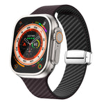 Dây đồng hồ khóa nam châm bạc sợi carbon, dành cho Apple Watch Series 9 45mm, dành cho Apple Watch Series 9 41mm, dành cho Apple Watch Ultra 49mm