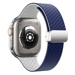 Dây đồng hồ khóa bạc nam châm sợi carbon, Dành cho Apple Watch 42mm, Dành cho Apple Watch 38mm