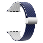 Dây đồng hồ khóa bạc nam châm sợi carbon, Dành cho Apple Watch 42mm, Dành cho Apple Watch 38mm
