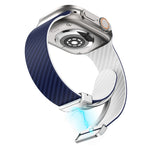Dây đồng hồ khóa bạc nam châm sợi carbon, Dành cho Apple Watch 42mm, Dành cho Apple Watch 38mm