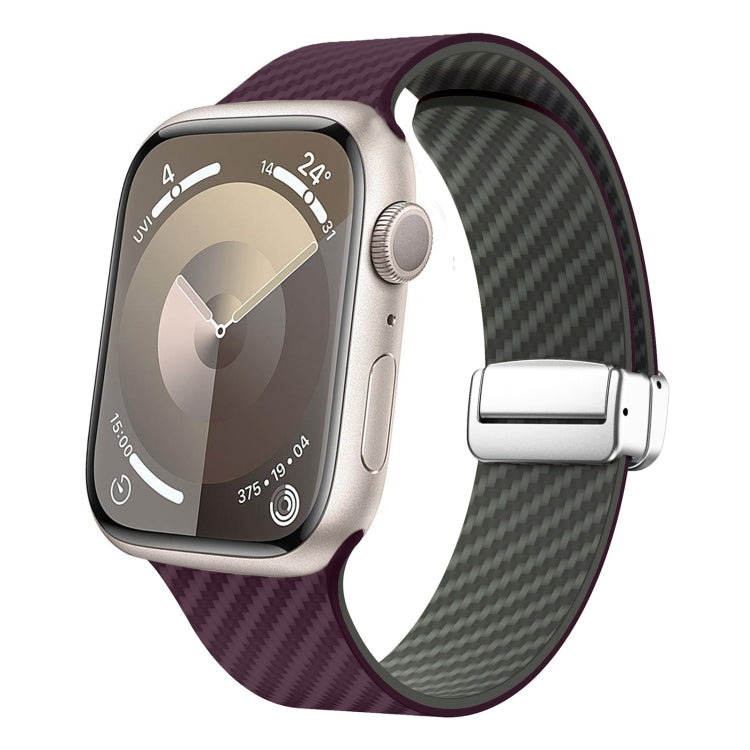 Dây đồng hồ khóa bạc nam châm sợi carbon, Dành cho Apple Watch 42mm, Dành cho Apple Watch 38mm