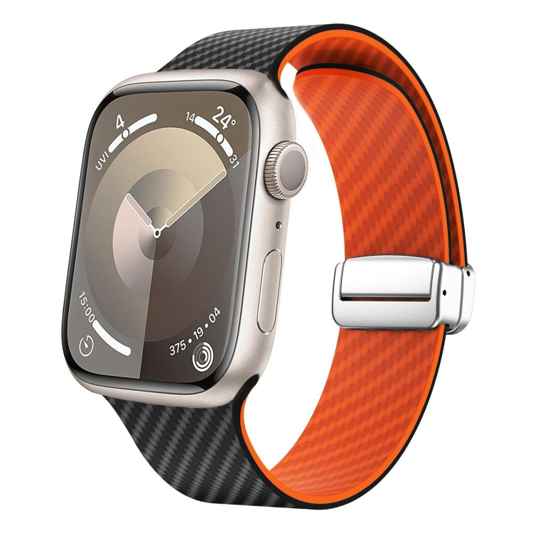 Dây đồng hồ khóa bạc nam châm sợi carbon, Dành cho Apple Watch 42mm, Dành cho Apple Watch 38mm
