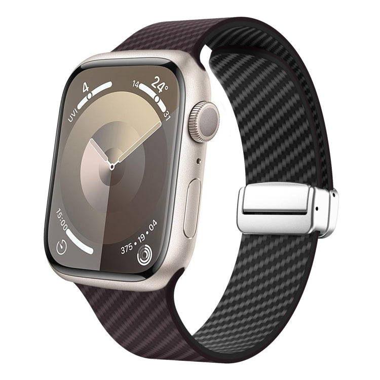 Dây đồng hồ khóa bạc nam châm sợi carbon, Dành cho Apple Watch 42mm, Dành cho Apple Watch 38mm