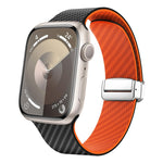 Dây đồng hồ khóa bạc nam châm sợi carbon, Dành cho Apple Watch 42mm, Dành cho Apple Watch 38mm