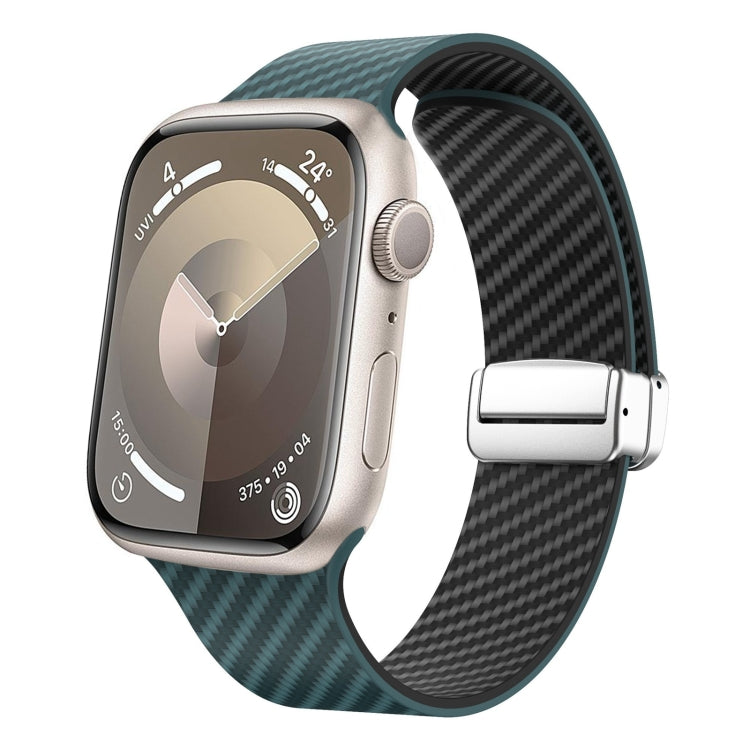 Dây đồng hồ khóa bạc nam châm sợi carbon, Dành cho Apple Watch 42mm, Dành cho Apple Watch 38mm