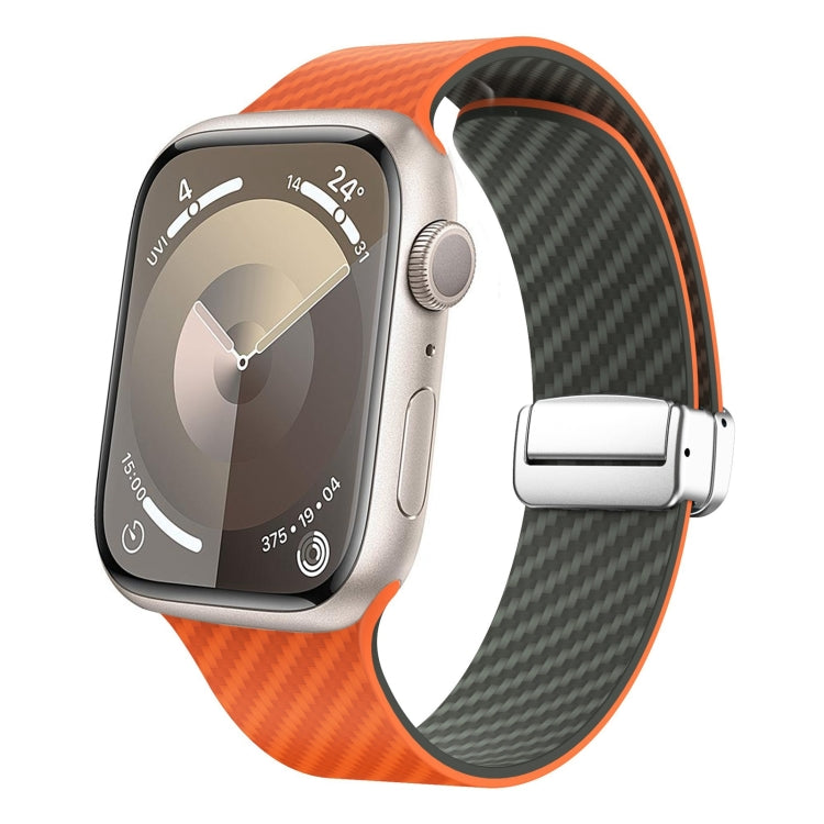 Dây đồng hồ khóa bạc nam châm sợi carbon, Dành cho Apple Watch 42mm, Dành cho Apple Watch 38mm