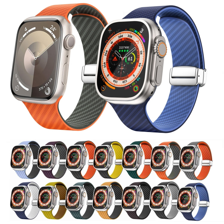 Dây đồng hồ khóa bạc nam châm sợi carbon, Dành cho Apple Watch 42mm, Dành cho Apple Watch 38mm