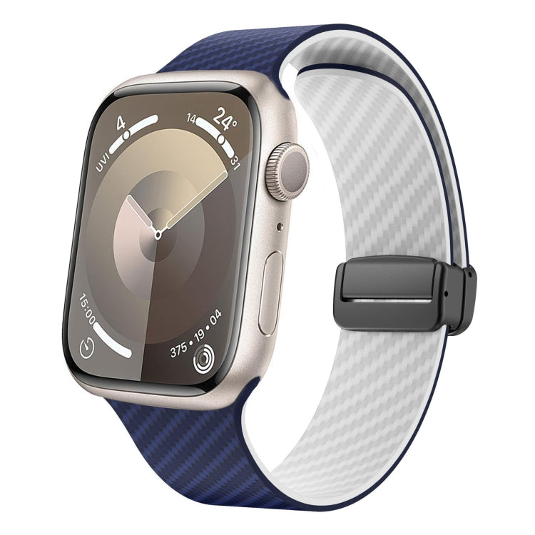 Carbon Fiber Magnetic Black Buckle Watch Band, For Apple Watch SE 2022 44mm, For Apple Watch Series 7 41mm, For Apple Watch Series 7 45mm