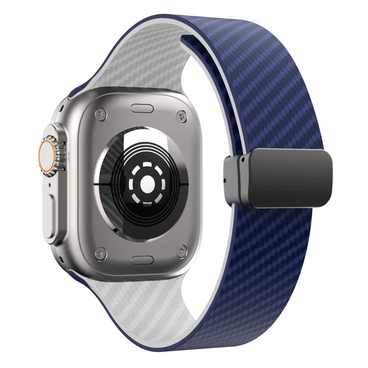 Dây đồng hồ khóa đen từ tính sợi carbon, Dành cho Apple Watch 42mm, Dành cho Apple Watch 38mm