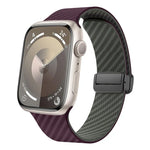 Dây đồng hồ khóa đen từ tính sợi carbon, Dành cho Apple Watch 42mm, Dành cho Apple Watch 38mm