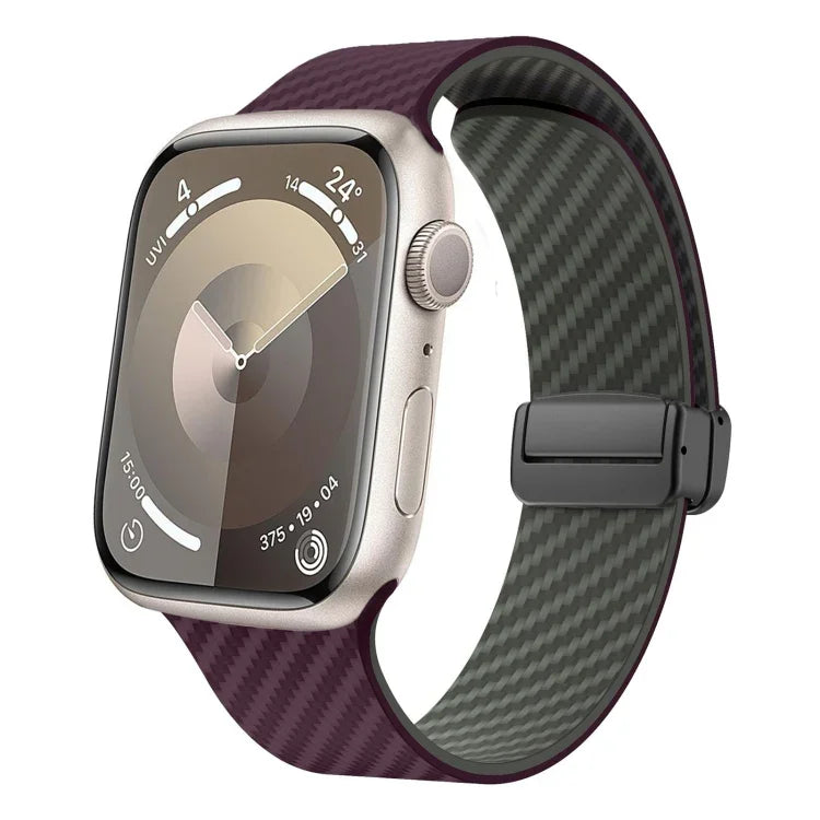 Dây đồng hồ khóa đen từ tính sợi carbon, Dành cho Apple Watch 42mm, Dành cho Apple Watch 38mm