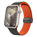 Dây đồng hồ khóa đen từ tính sợi carbon, Dành cho Apple Watch 42mm, Dành cho Apple Watch 38mm