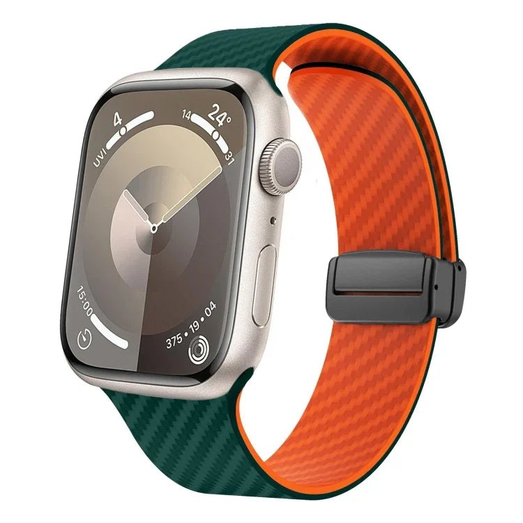 Dây đồng hồ khóa đen từ tính sợi carbon, Dành cho Apple Watch 42mm, Dành cho Apple Watch 38mm