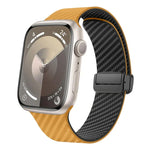 Dây đồng hồ khóa đen từ tính sợi carbon, Dành cho Apple Watch 42mm, Dành cho Apple Watch 38mm