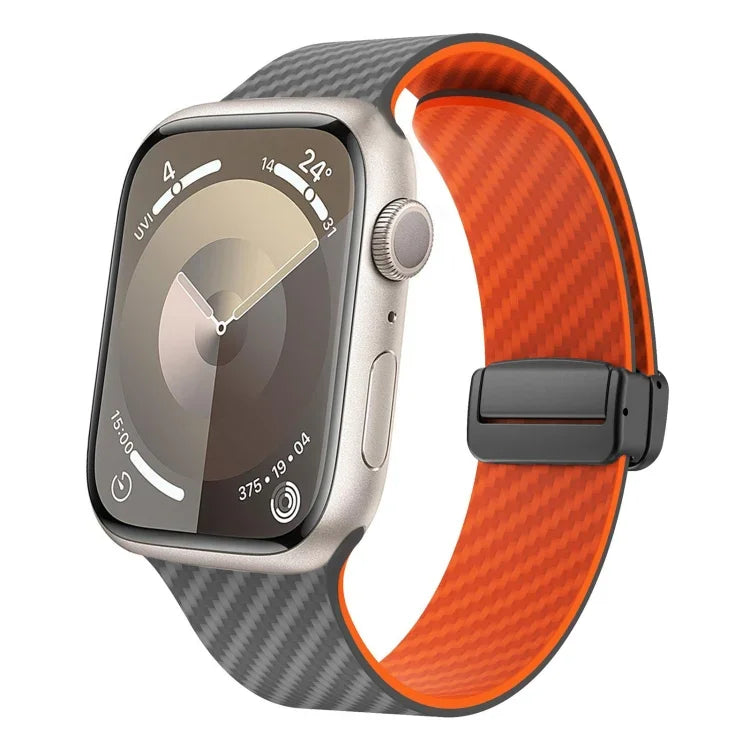 Dây đồng hồ khóa đen từ tính sợi carbon, Dành cho Apple Watch 42mm, Dành cho Apple Watch 38mm