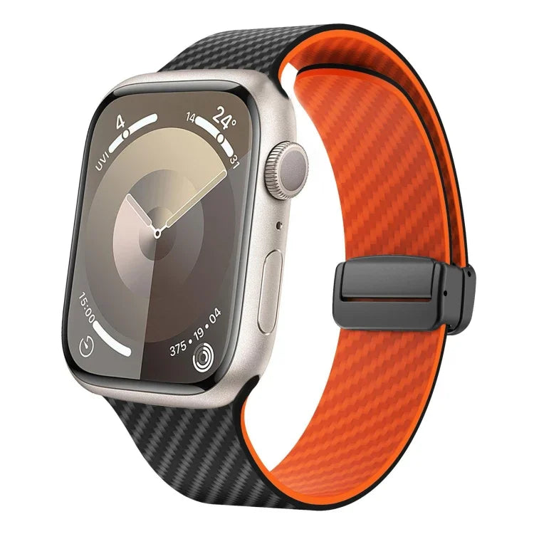 Dây đồng hồ khóa đen từ tính sợi carbon, Dành cho Apple Watch 42mm, Dành cho Apple Watch 38mm