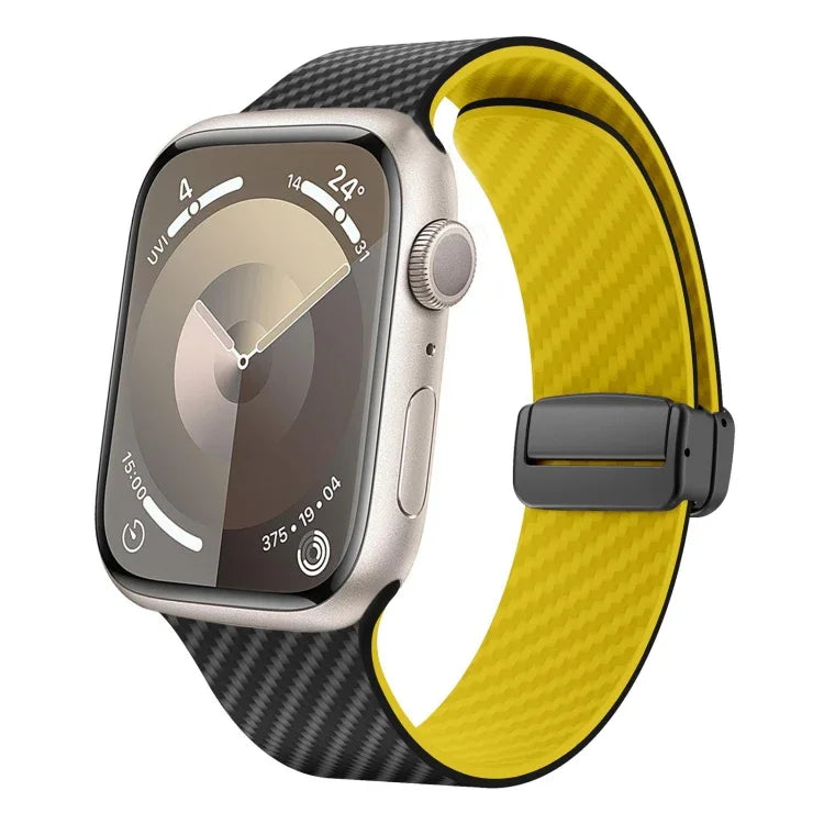 Dây đồng hồ khóa đen từ tính sợi carbon, Dành cho Apple Watch 42mm, Dành cho Apple Watch 38mm