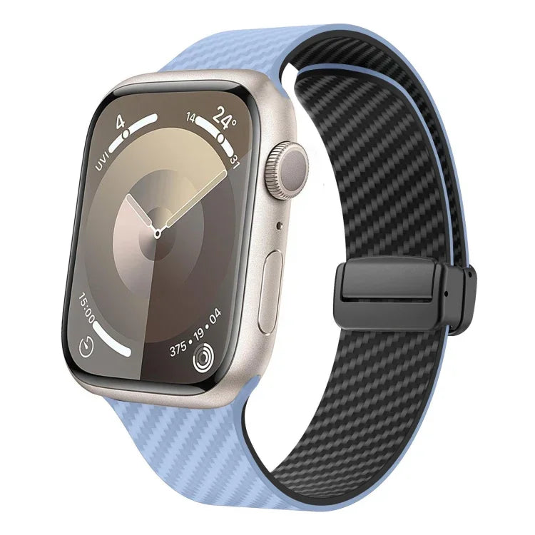 Dây đồng hồ khóa đen từ tính sợi carbon, Dành cho Apple Watch 42mm, Dành cho Apple Watch 38mm