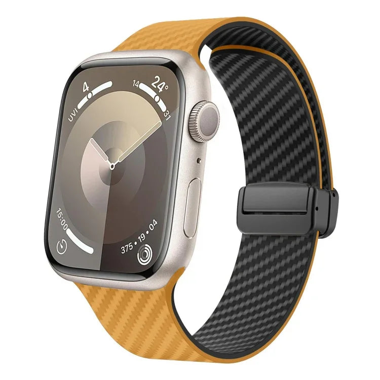 Dây đồng hồ khóa đen từ tính sợi carbon, Dành cho Apple Watch 42mm, Dành cho Apple Watch 38mm