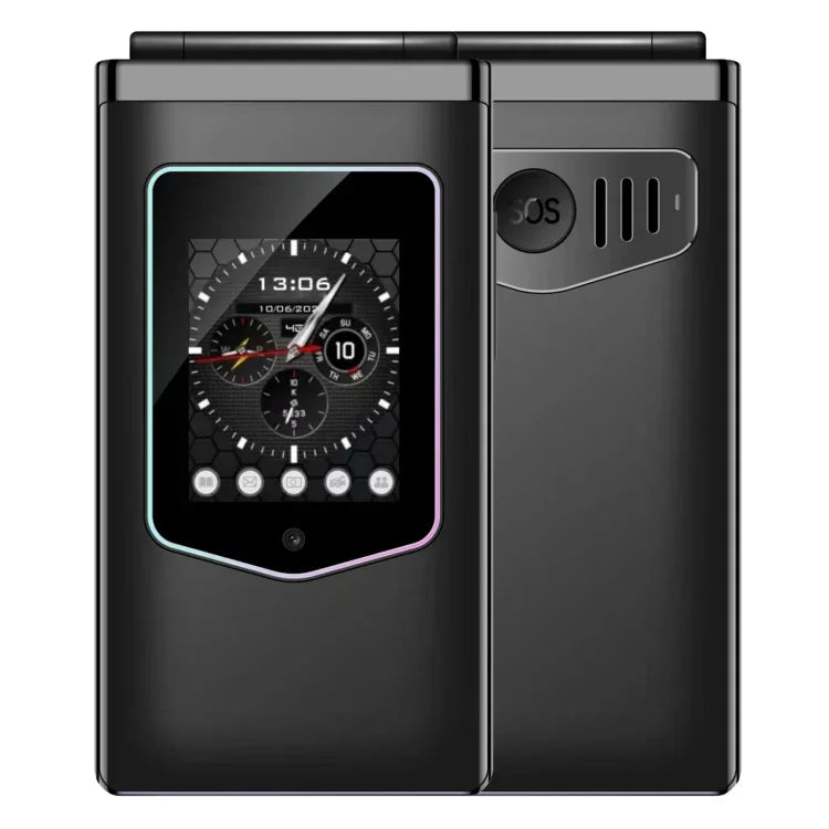 HAMTOD T8 Điện thoại gập 4G, Màn hình 2.8 inch + 1.77 inch, VoLTE, BT, SOS, OTG, Phiên bản EU