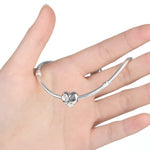 Phụ kiện vòng tay vòng cổ hạt thư chị em hình trái tim bạc S925 Sterling