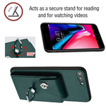 Ốp lưng điện thoại túi đựng thẻ kèm giá đỡ vòng và dây đeo dài, dành cho iPhone 8 Plus / 7 Plus
