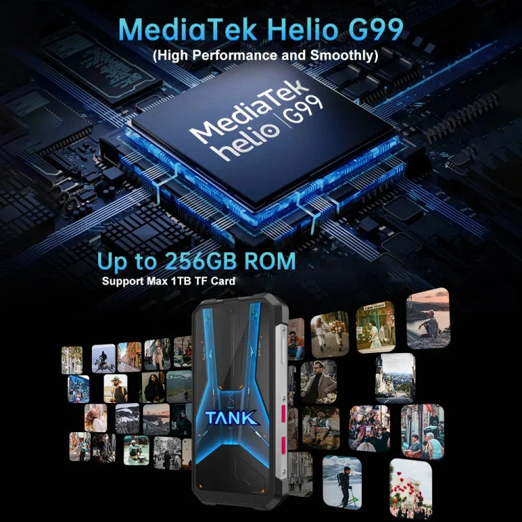 Unihertz Tank mini 1 / 8849, Camera 100MP, Màn hình 4.3 inch Android 13 Helio G99 Octa Core, Mạng: 4G, Tank mini 1 8GB+256GB