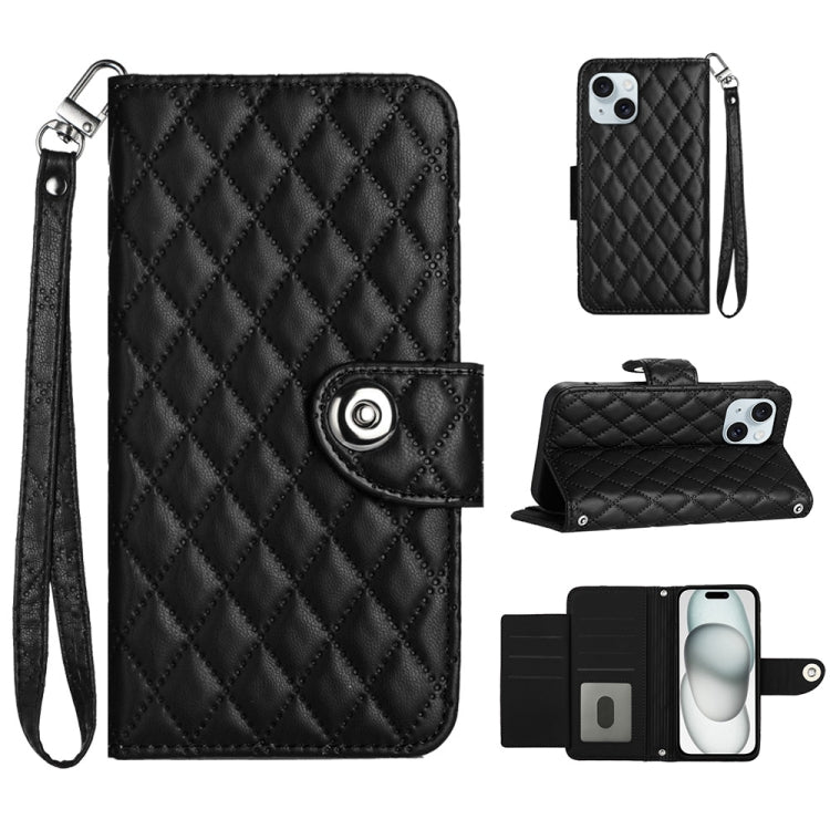 Bao da điện thoại gập họa tiết vân thoi có dây đeo, dành cho iPhone 14 Pro Max, iPhone SE 2022 / 2020 / 8 / 7, iPhone 13 Pro Max, iPhone 13 Pro, iPhone 13, iPhone 12 / 12 Pro, iPhone 12 Pro Max, iPhone 11 Pro Max