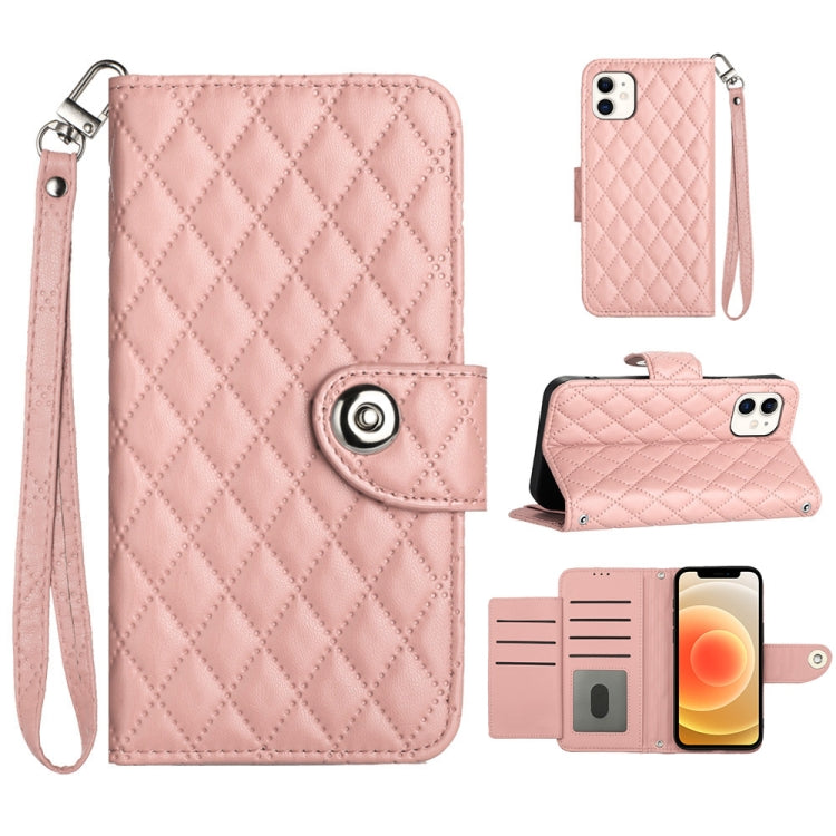 Bao da điện thoại gập họa tiết vân thoi có dây đeo, dành cho iPhone 14 Pro Max, iPhone SE 2022 / 2020 / 8 / 7, iPhone 13 Pro Max, iPhone 13 Pro, iPhone 13, iPhone 12 / 12 Pro, iPhone 12 Pro Max, iPhone 11 Pro Max