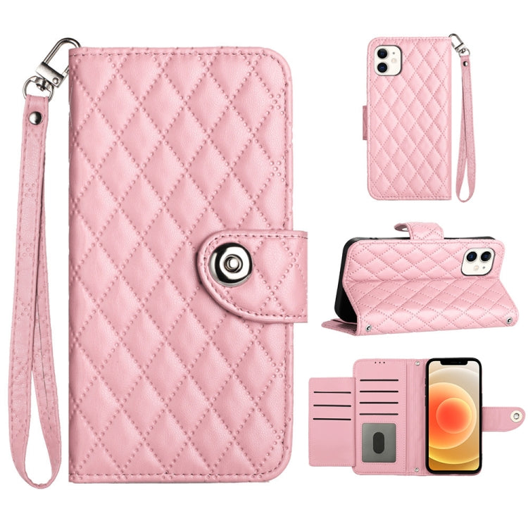 Bao da điện thoại gập họa tiết vân thoi có dây đeo, dành cho iPhone 14 Pro Max, iPhone SE 2022 / 2020 / 8 / 7, iPhone 13 Pro Max, iPhone 13 Pro, iPhone 13, iPhone 12 / 12 Pro, iPhone 12 Pro Max, iPhone 11 Pro Max