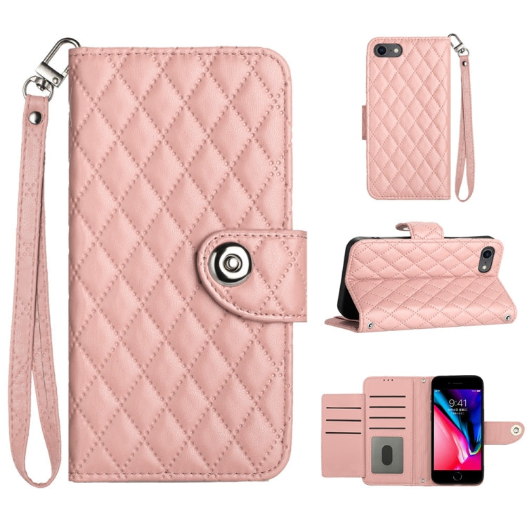 Bao da điện thoại gập họa tiết vân thoi có dây đeo, dành cho iPhone 14 Pro Max, iPhone SE 2022 / 2020 / 8 / 7, iPhone 13 Pro Max, iPhone 13 Pro, iPhone 13, iPhone 12 / 12 Pro, iPhone 12 Pro Max, iPhone 11 Pro Max