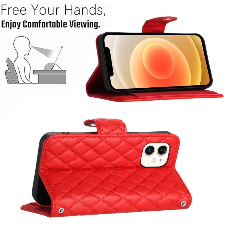Ốp điện thoại da gập họa tiết hình thoi có dây đeo, dành cho iPhone 11, iPhone 11 Pro, iPhone XS / X, iPhone XR, iPhone XS Max, iPhone 8 Plus / 7 Plus / 6s Plus