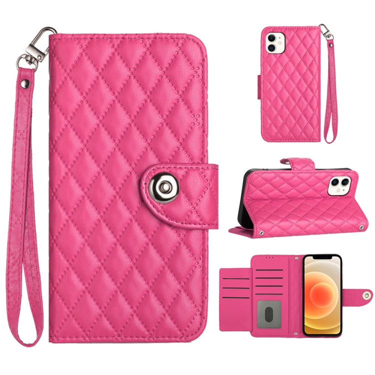 Ốp điện thoại da gập họa tiết hình thoi có dây đeo, dành cho iPhone 11, iPhone 11 Pro, iPhone XS / X, iPhone XR, iPhone XS Max, iPhone 8 Plus / 7 Plus / 6s Plus