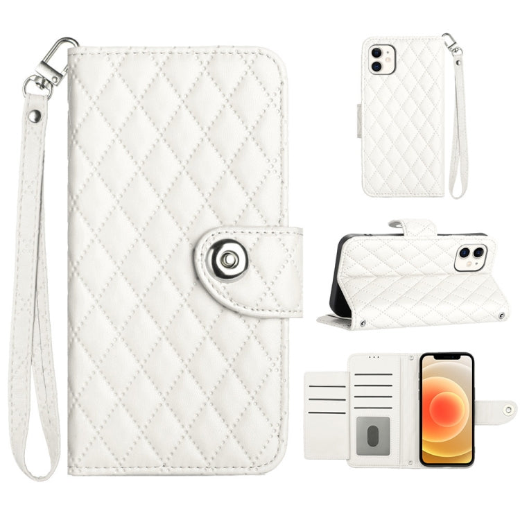 Ốp điện thoại da gập họa tiết hình thoi có dây đeo, dành cho iPhone 11, iPhone 11 Pro, iPhone XS / X, iPhone XR, iPhone XS Max, iPhone 8 Plus / 7 Plus / 6s Plus