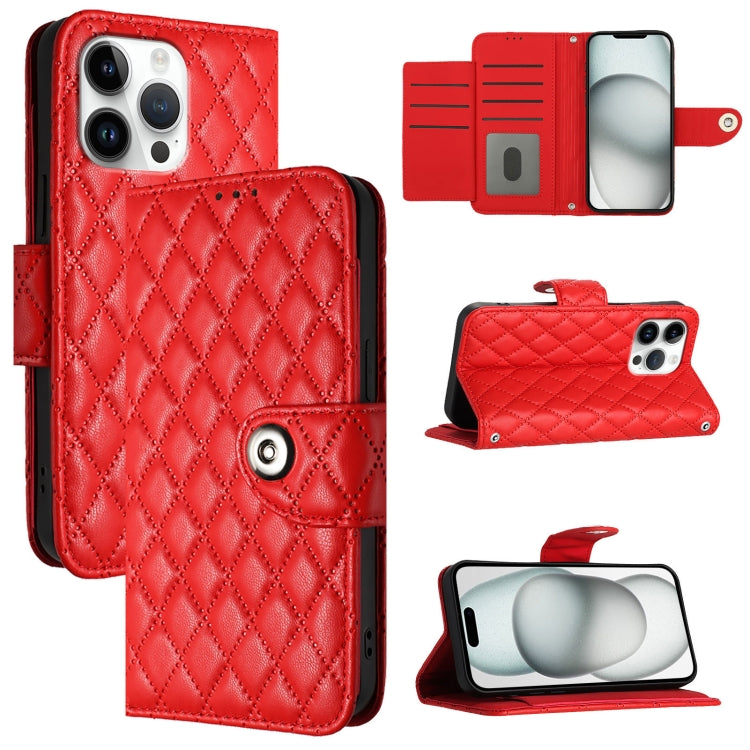Ốp lưng điện thoại da gập họa tiết hình thoi kèm dây đeo, dành cho iPhone 17 Pro Max, iPhone 17 Pro, iPhone 17, iPhone Air, iPhone SE 2024, iPhone 16 Pro Max, iPhone 16 Pro, iPhone 16 Plus
