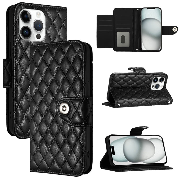 Ốp lưng điện thoại da gập họa tiết hình thoi kèm dây đeo, dành cho iPhone 17 Pro Max, iPhone 17 Pro, iPhone 17, iPhone Air, iPhone SE 2024, iPhone 16 Pro Max, iPhone 16 Pro, iPhone 16 Plus