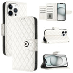 Ốp lưng điện thoại da gập họa tiết hình thoi kèm dây đeo, dành cho iPhone 17 Pro Max, iPhone 17 Pro, iPhone 17, iPhone Air, iPhone SE 2024, iPhone 16 Pro Max, iPhone 16 Pro, iPhone 16 Plus