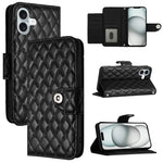 Ốp lưng điện thoại da gập họa tiết hình thoi kèm dây đeo, dành cho iPhone 17 Pro Max, iPhone 17 Pro, iPhone 17, iPhone Air, iPhone SE 2024, iPhone 16 Pro Max, iPhone 16 Pro, iPhone 16 Plus