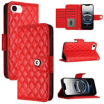 Ốp lưng điện thoại da gập họa tiết hình thoi kèm dây đeo, dành cho iPhone 17 Pro Max, iPhone 17 Pro, iPhone 17, iPhone Air, iPhone SE 2024, iPhone 16 Pro Max, iPhone 16 Pro, iPhone 16 Plus