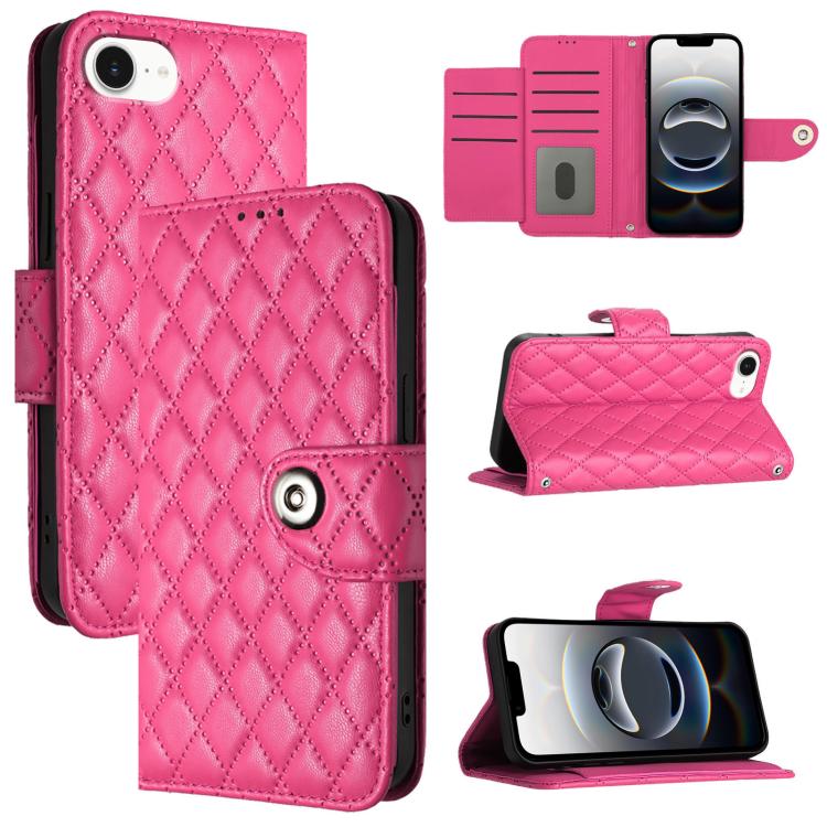 Ốp lưng điện thoại da gập họa tiết hình thoi kèm dây đeo, dành cho iPhone 17 Pro Max, iPhone 17 Pro, iPhone 17, iPhone Air, iPhone SE 2024, iPhone 16 Pro Max, iPhone 16 Pro, iPhone 16 Plus