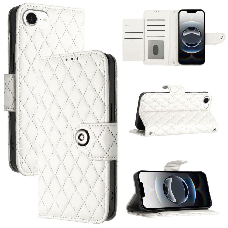 Ốp lưng điện thoại da gập họa tiết hình thoi kèm dây đeo, dành cho iPhone 17 Pro Max, iPhone 17 Pro, iPhone 17, iPhone Air, iPhone SE 2024, iPhone 16 Pro Max, iPhone 16 Pro, iPhone 16 Plus