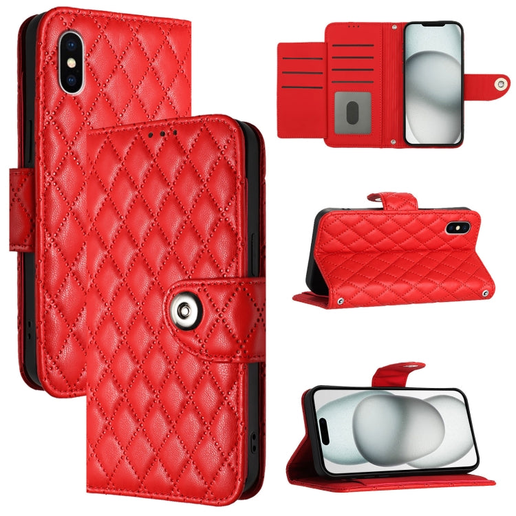 Ốp điện thoại da gập họa tiết hình thoi có dây đeo, dành cho iPhone 11, iPhone 11 Pro, iPhone XS / X, iPhone XR, iPhone XS Max, iPhone 8 Plus / 7 Plus / 6s Plus