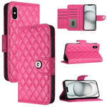 Ốp điện thoại da gập họa tiết hình thoi có dây đeo, dành cho iPhone 11, iPhone 11 Pro, iPhone XS / X, iPhone XR, iPhone XS Max, iPhone 8 Plus / 7 Plus / 6s Plus