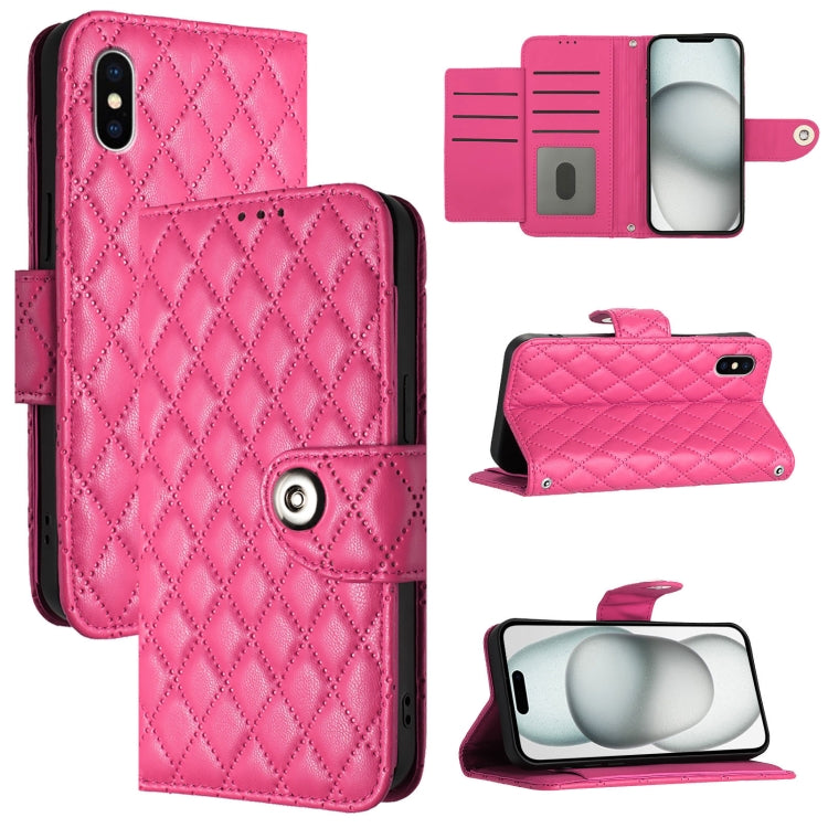 Ốp điện thoại da gập họa tiết hình thoi có dây đeo, dành cho iPhone 11, iPhone 11 Pro, iPhone XS / X, iPhone XR, iPhone XS Max, iPhone 8 Plus / 7 Plus / 6s Plus