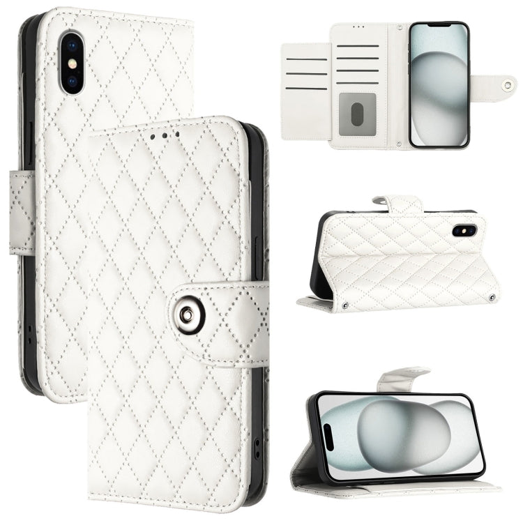 Ốp điện thoại da gập họa tiết hình thoi có dây đeo, dành cho iPhone 11, iPhone 11 Pro, iPhone XS / X, iPhone XR, iPhone XS Max, iPhone 8 Plus / 7 Plus / 6s Plus