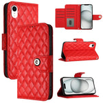 Ốp điện thoại da gập họa tiết hình thoi có dây đeo, dành cho iPhone 11, iPhone 11 Pro, iPhone XS / X, iPhone XR, iPhone XS Max, iPhone 8 Plus / 7 Plus / 6s Plus
