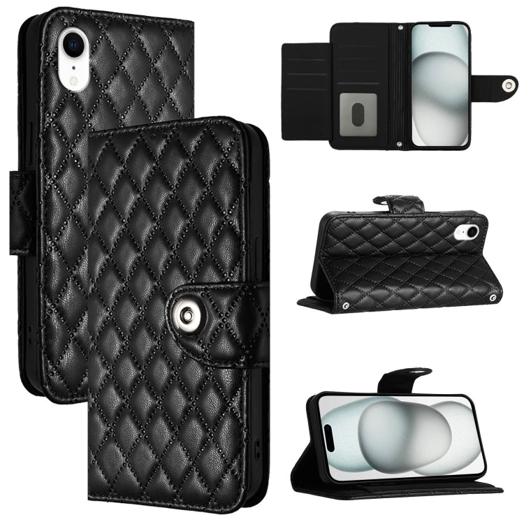 Ốp điện thoại da gập họa tiết hình thoi có dây đeo, dành cho iPhone 11, iPhone 11 Pro, iPhone XS / X, iPhone XR, iPhone XS Max, iPhone 8 Plus / 7 Plus / 6s Plus