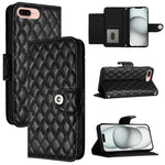 Ốp điện thoại da gập họa tiết hình thoi có dây đeo, dành cho iPhone 11, iPhone 11 Pro, iPhone XS / X, iPhone XR, iPhone XS Max, iPhone 8 Plus / 7 Plus / 6s Plus